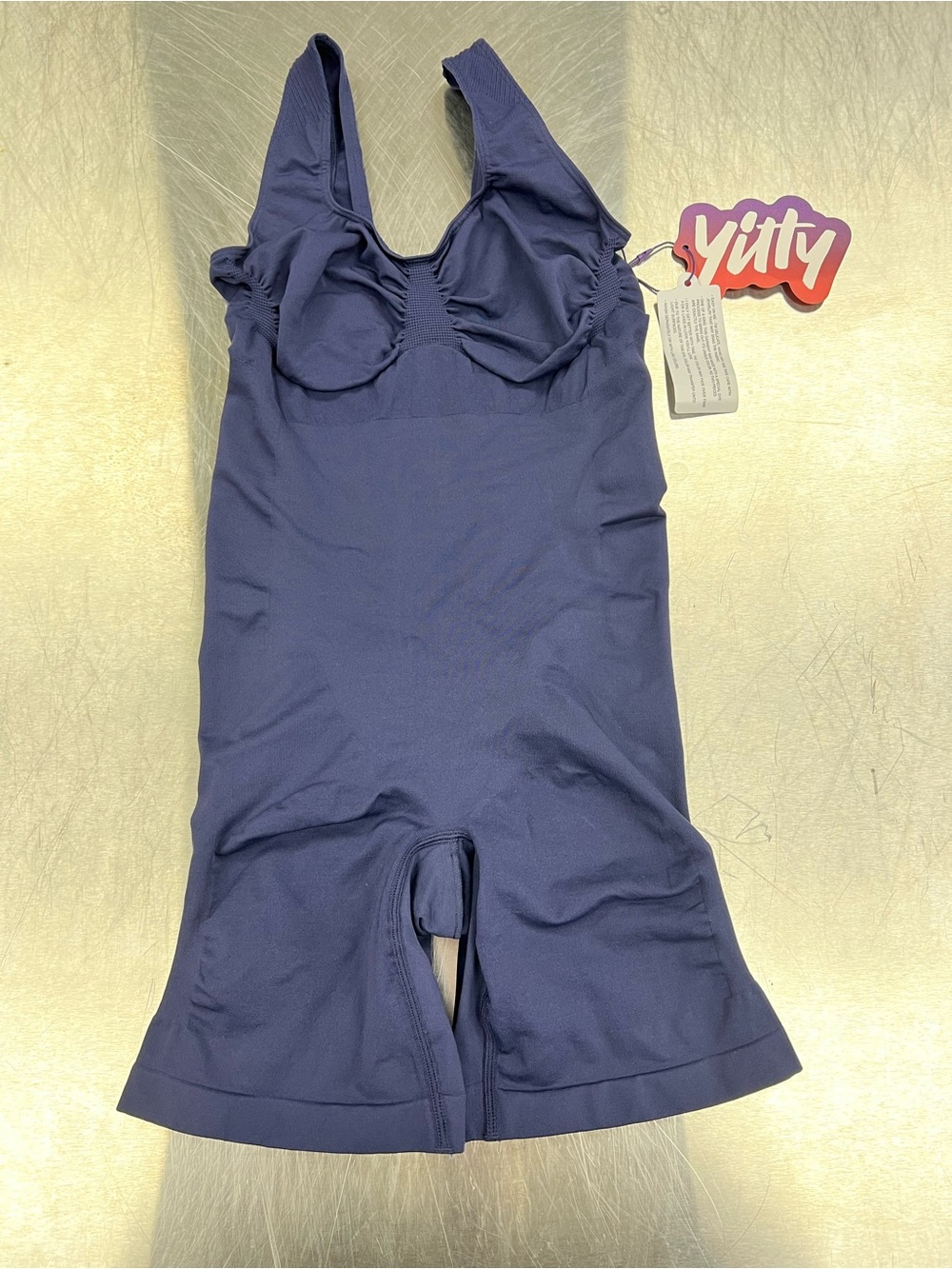 Yitty Nearly Naked Shaping Mid Thigh Bodysuit Navy Blue Women’s XL/XXL